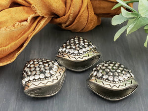 Antique Silver Pave Rhinestone - Tassel Bead Cones - 25mm - 1pc
