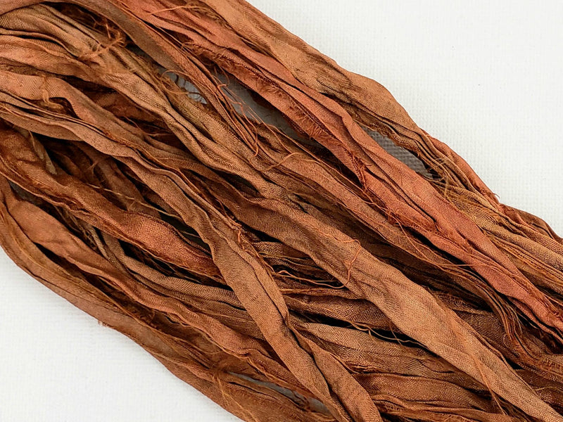 Silk Copper - Sari Silk Ribbon - Fair Trade - 5yds