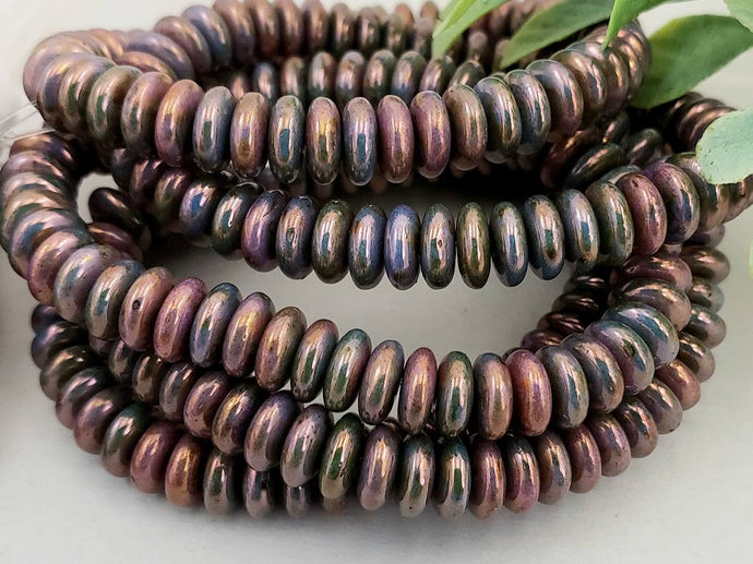 Opaque Purple Bluestone- Czech Disc Spacers - 6mm - 50pcs