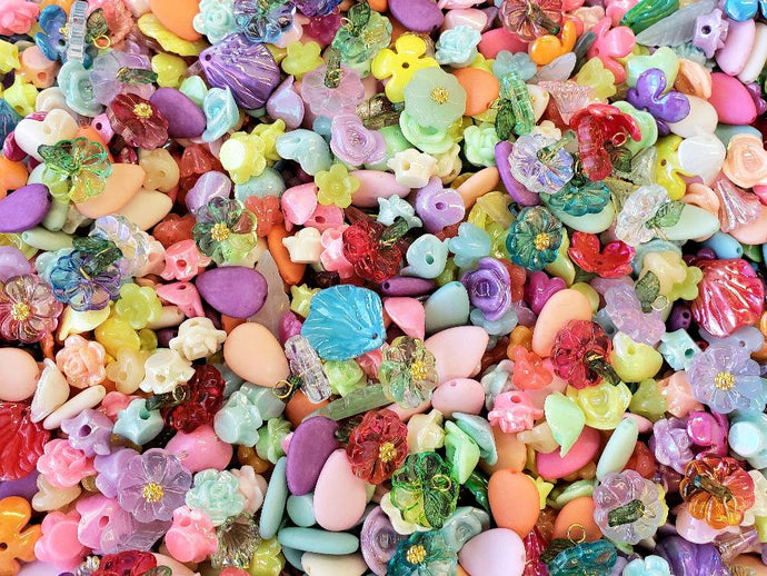 Candy Bloom Lucite & Acrylic Bead Mix - Treasure Bag - 50gr.