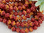 Red Orange Opaline w/Bronze Wash - Czech Saturn Beads - 6mm - 25pcs