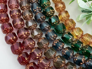 Garnet - Czech Cathedral Beads - 8mm - 15pcs