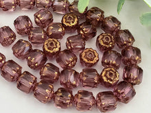 Load image into Gallery viewer, Amethyst Bronze Edge - Czech Cathedral Beads - 6mm - 5&quot; Str/20pcs
