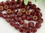 Garnet Bronze Edge - Czech Cathedral Beads - 6mm - 20pcs