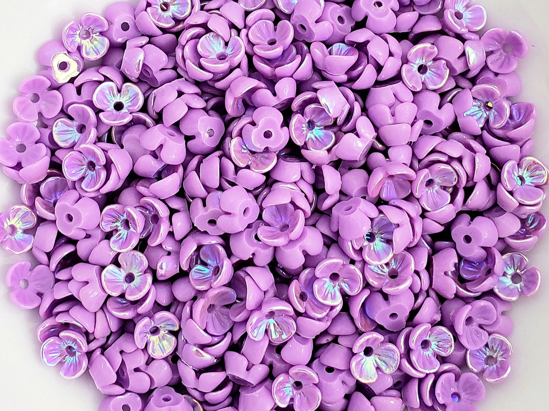 Lilac AB Resin Bell Flowers - 5mm - 5gr/aprox 140pcs