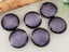 Lavender Grid Lampwork Lentil Coin Bead - 20mm - 3pcs