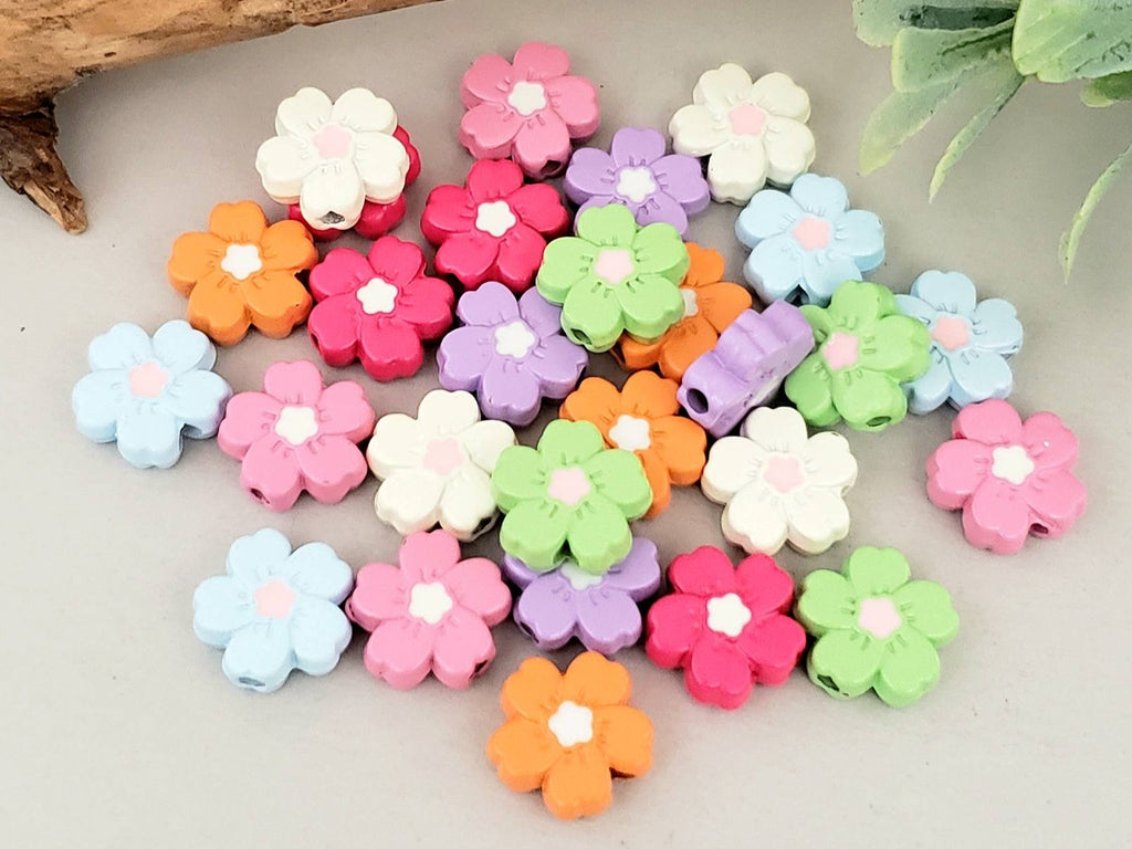 Opaque Orange - Enameled Metal Flower Beads - 10mm - 15pcs