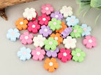 Opaque Orange - Enameled Metal Flower Beads - 10mm - 15pcs