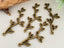 Tree Branch w/Leaves - Antique Bronze Connector - 45mm - 8pcs