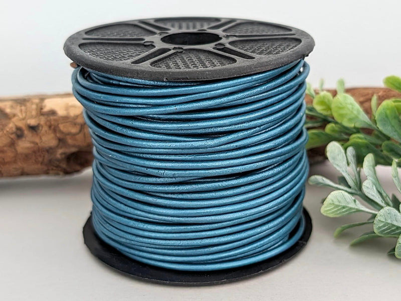 Teal #58 - Metallic Leather Cord