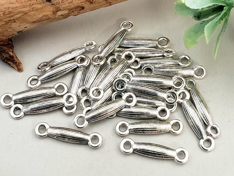Antique Silver - Brushed Links Connectors - 18mm - 20pcs