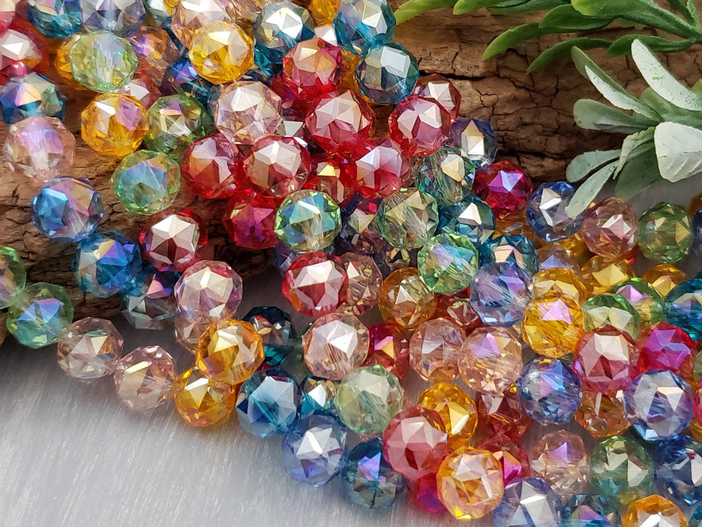 Jewels - Hexagon Cut Crystals - 8mm - 10" Strand