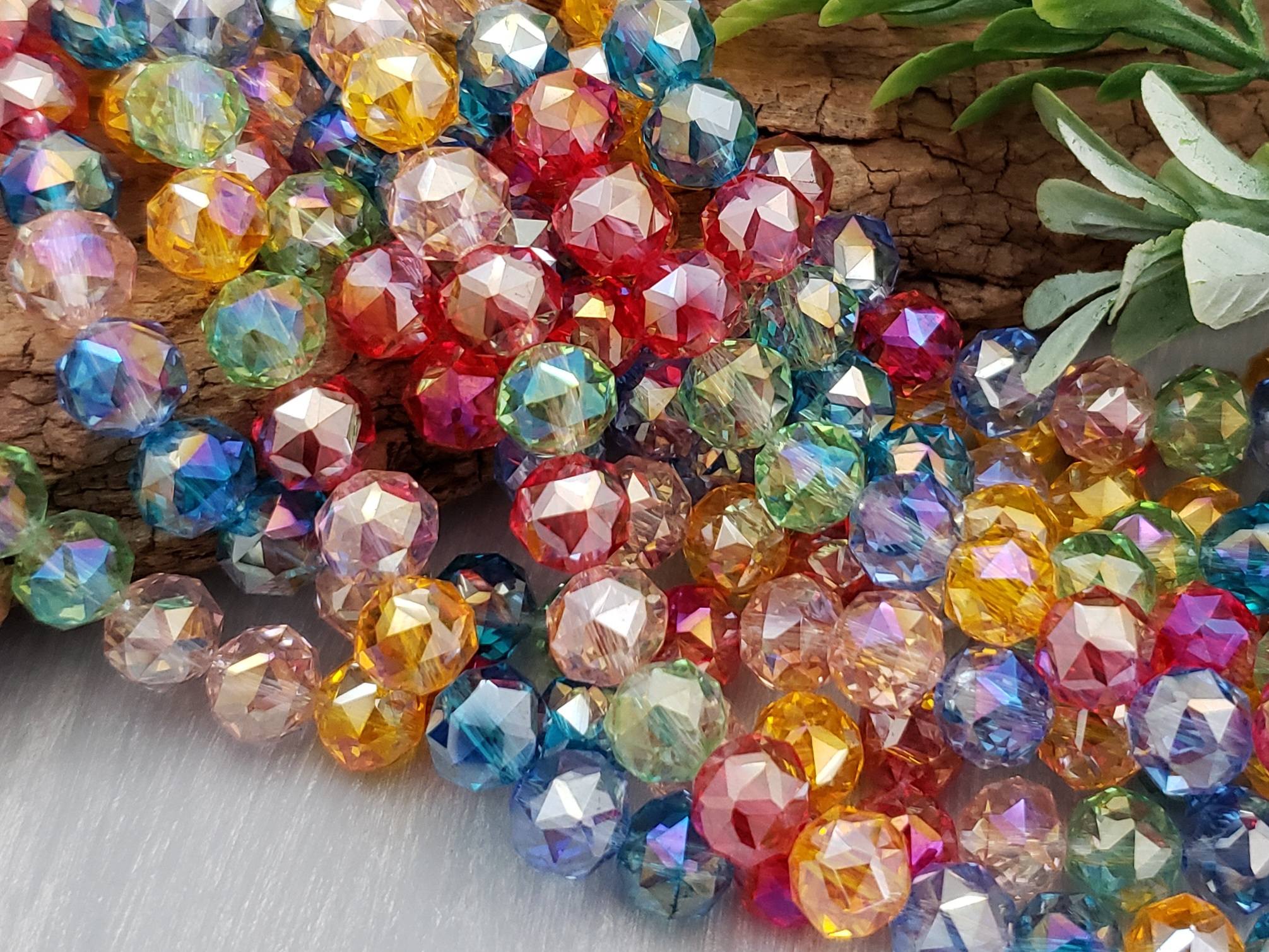 Jewels - Hexagon Cut Crystals - 8mm - 10" Strand