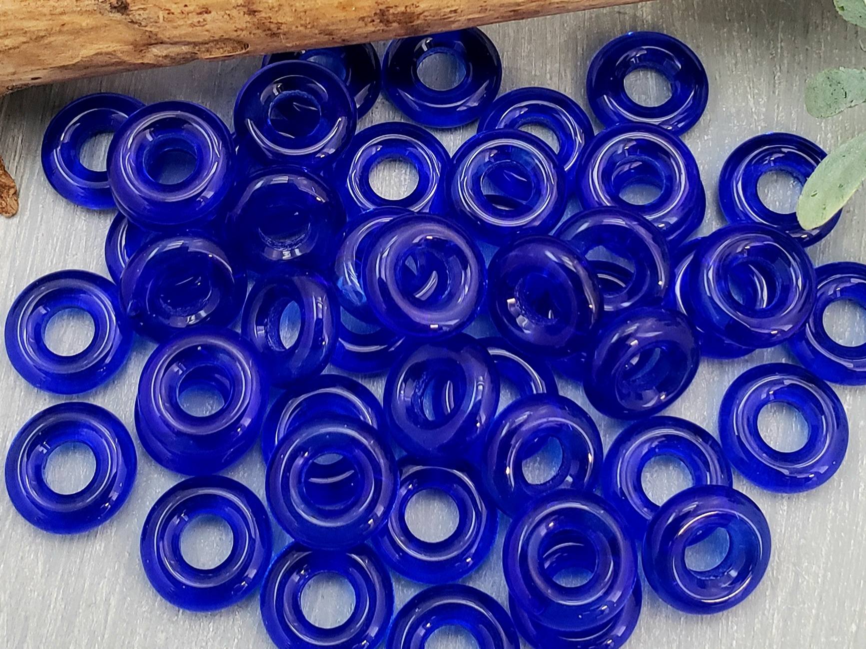 Sapphire - Czech Glass Rings - 10mm - 10pcs