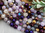 Purple Galaxy - Hexagon Cut Crystals - 8mm - 10" Strand