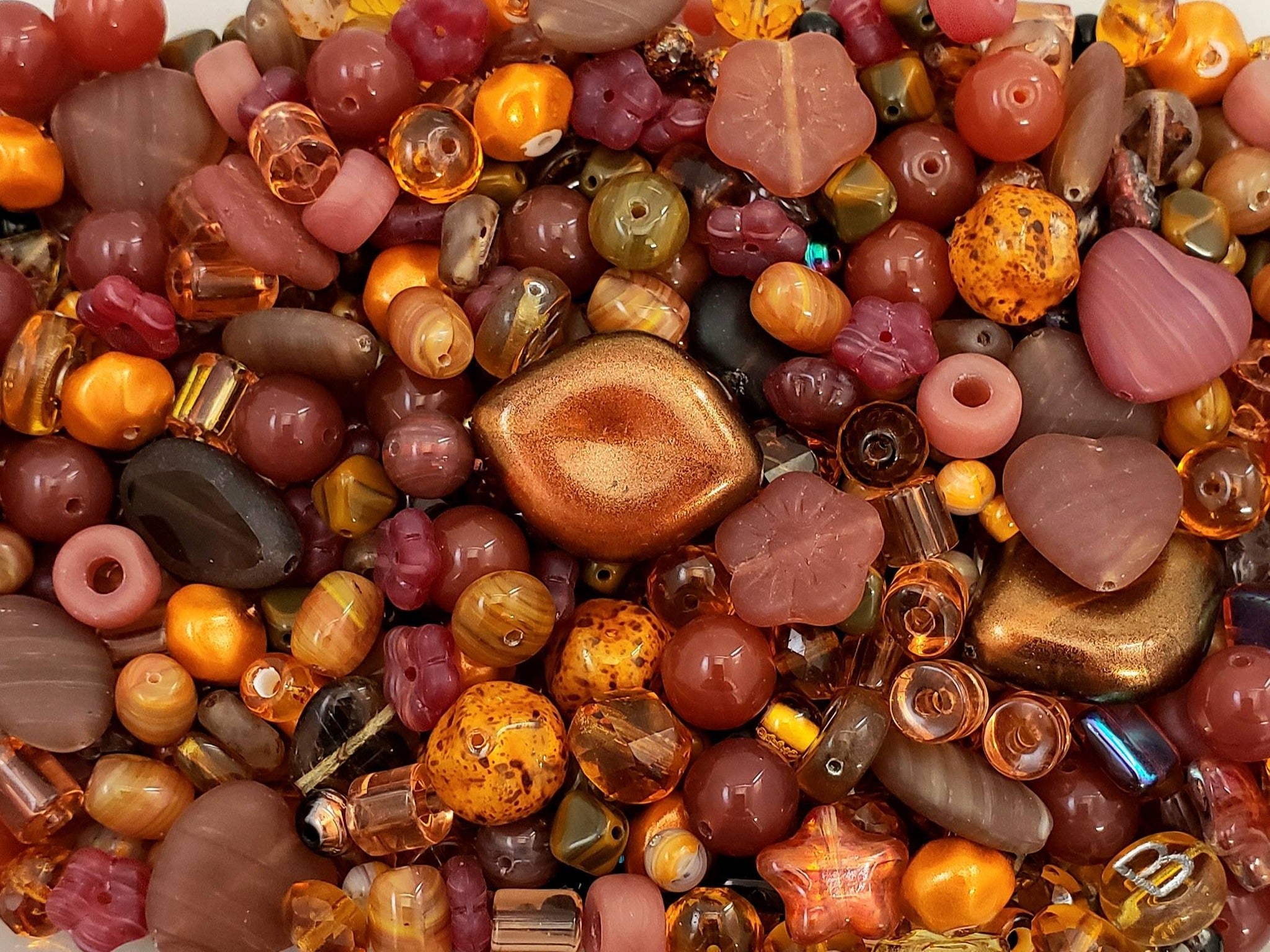 Smoked Amber - Czech Glass Mix - 50gr