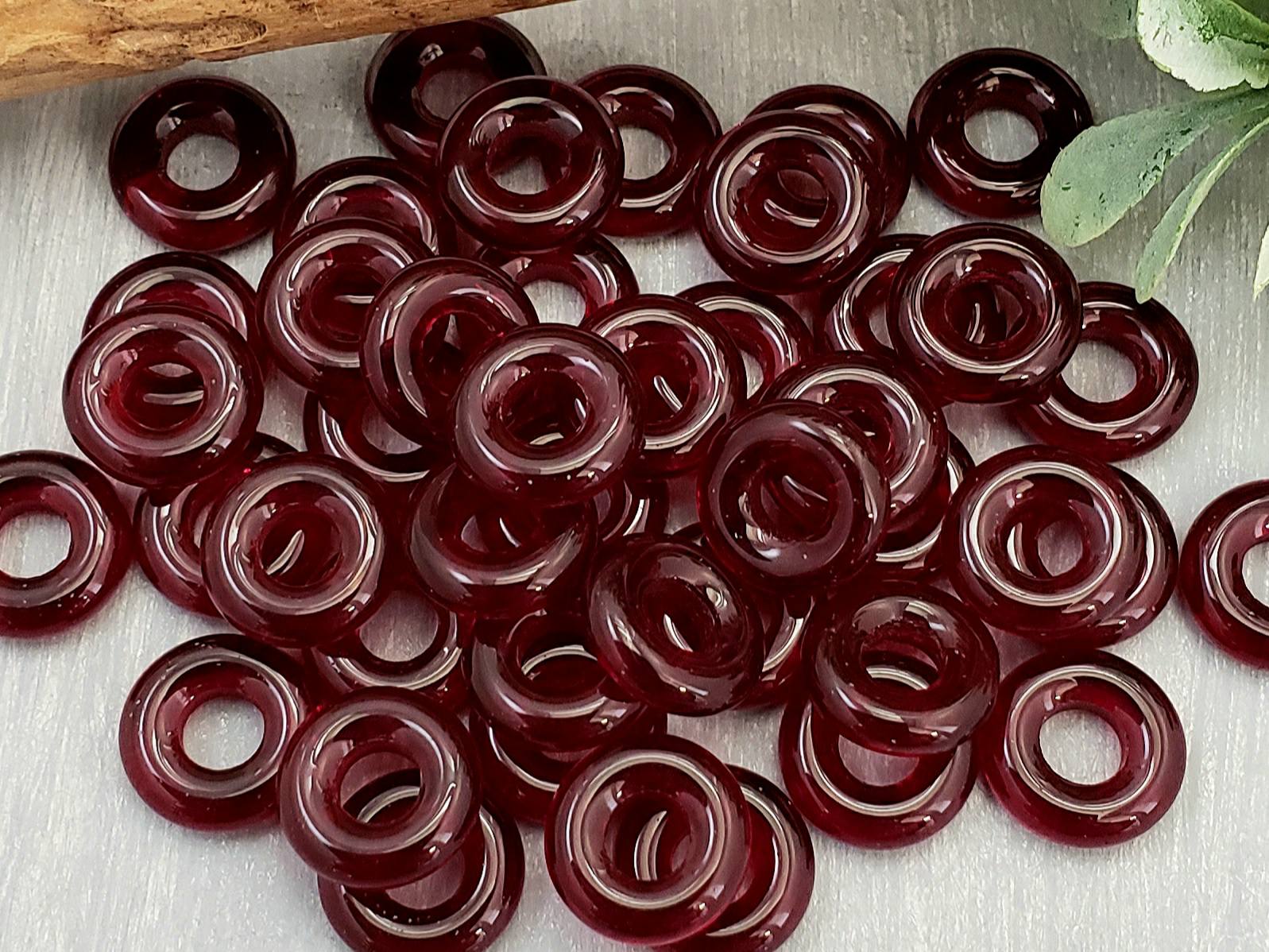 Garnet - Czech Glass Rings - 10mm - 10pcs