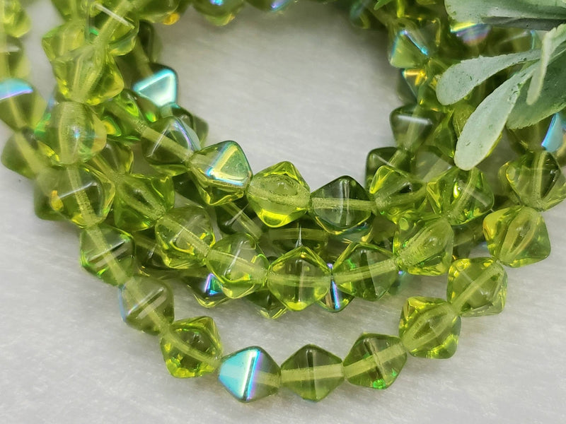 Olivine AB - Czech Crystal Bicone - 6mm - 20pcs