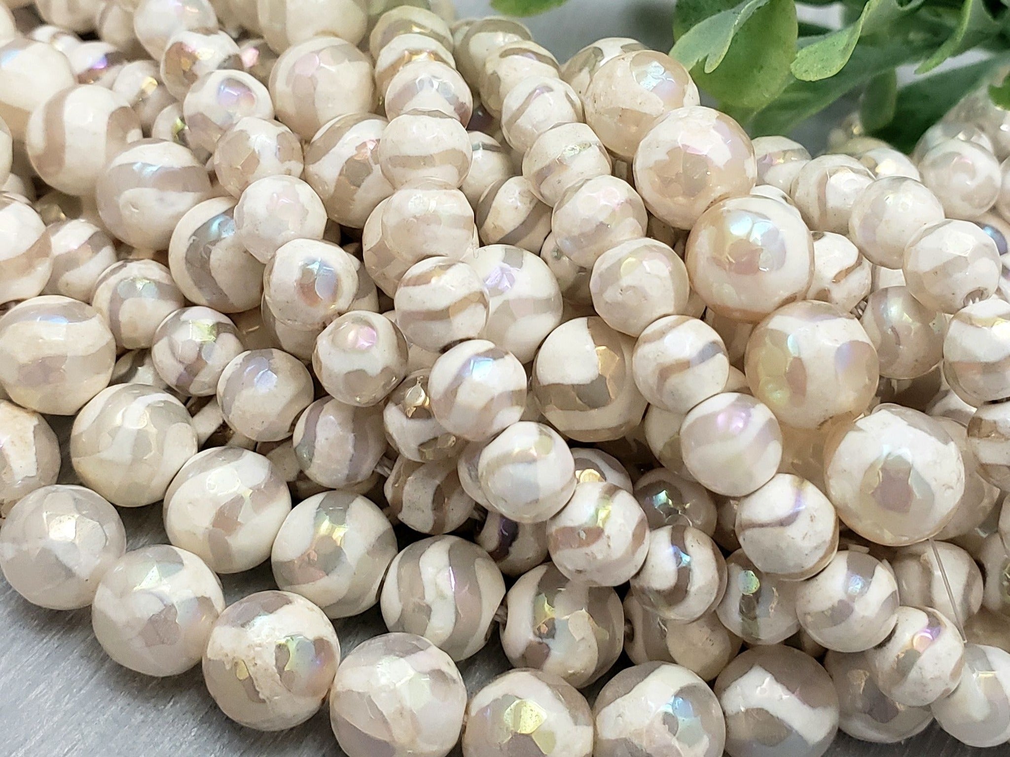 AB Wavy - Tibetan Dzi Agate Gemstone - 6/8mm - 1/2 Strand Secondary image