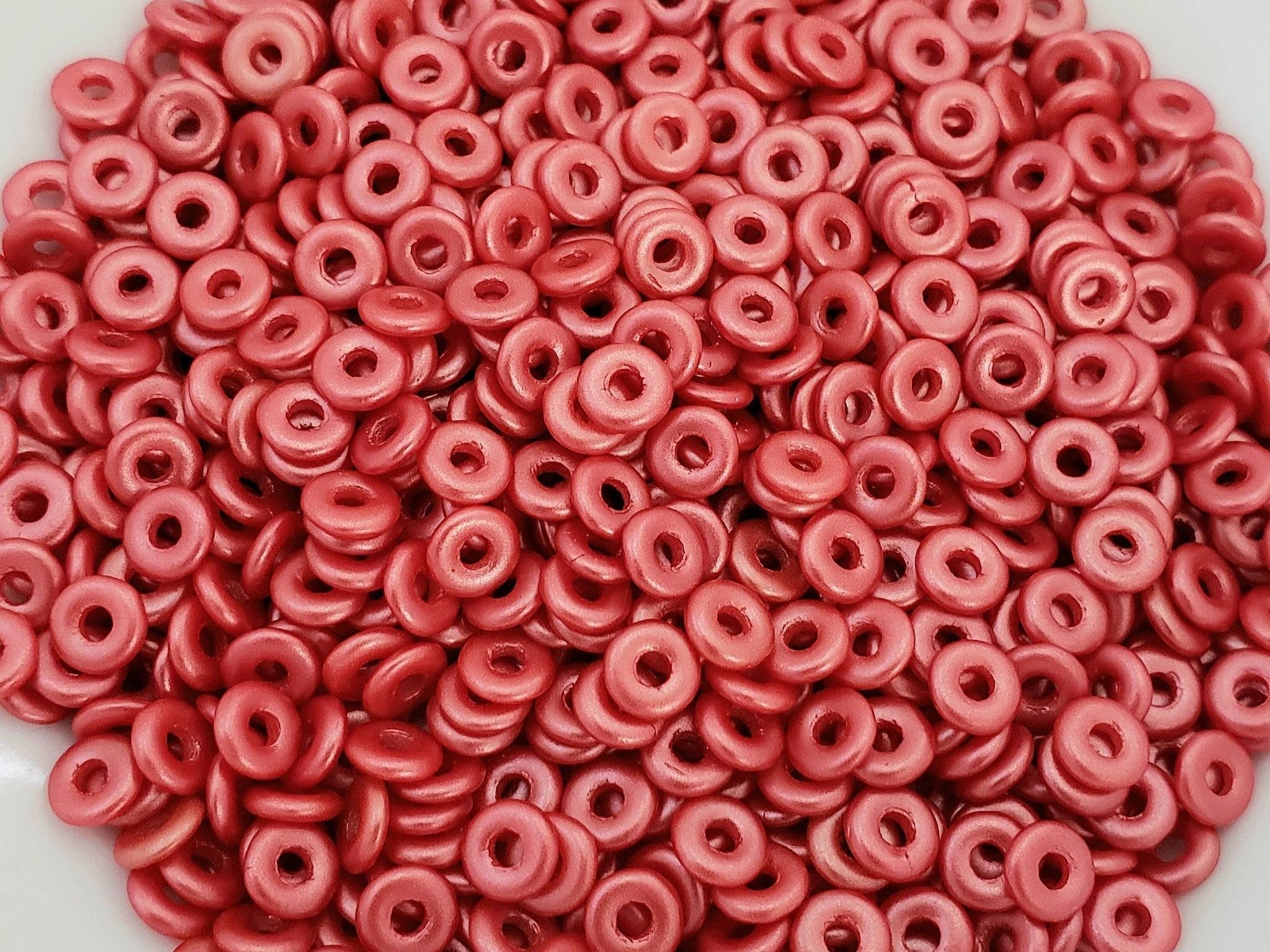 Dark Coral Pastel - Czech O Beads - 4mm - 5gr. Main image