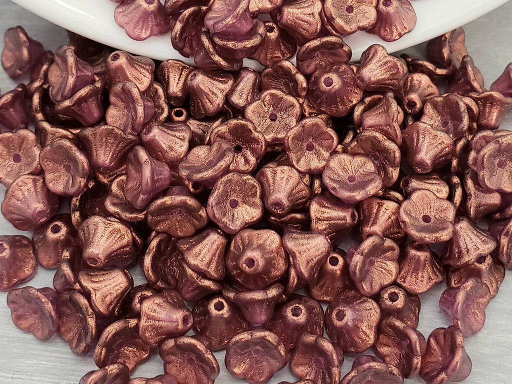 Crystal Persian Pink - Czech Bell Flowers - 7x5mm - 25pcs