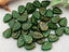 Pine Green Picasso - Czech Mint Leaf - 10x8mm - 20pcs