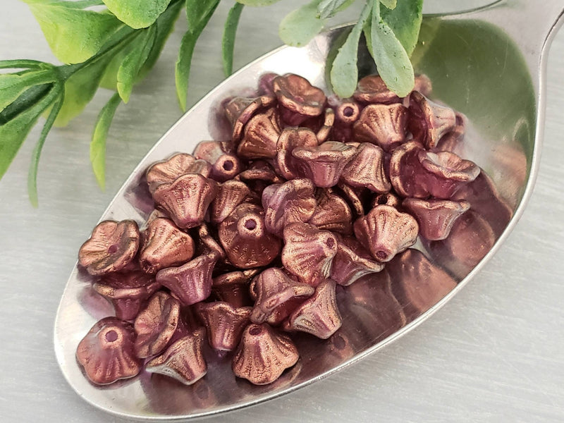 Crystal Persian Pink - Czech Bell Flowers - 7x5mm - 25pcs