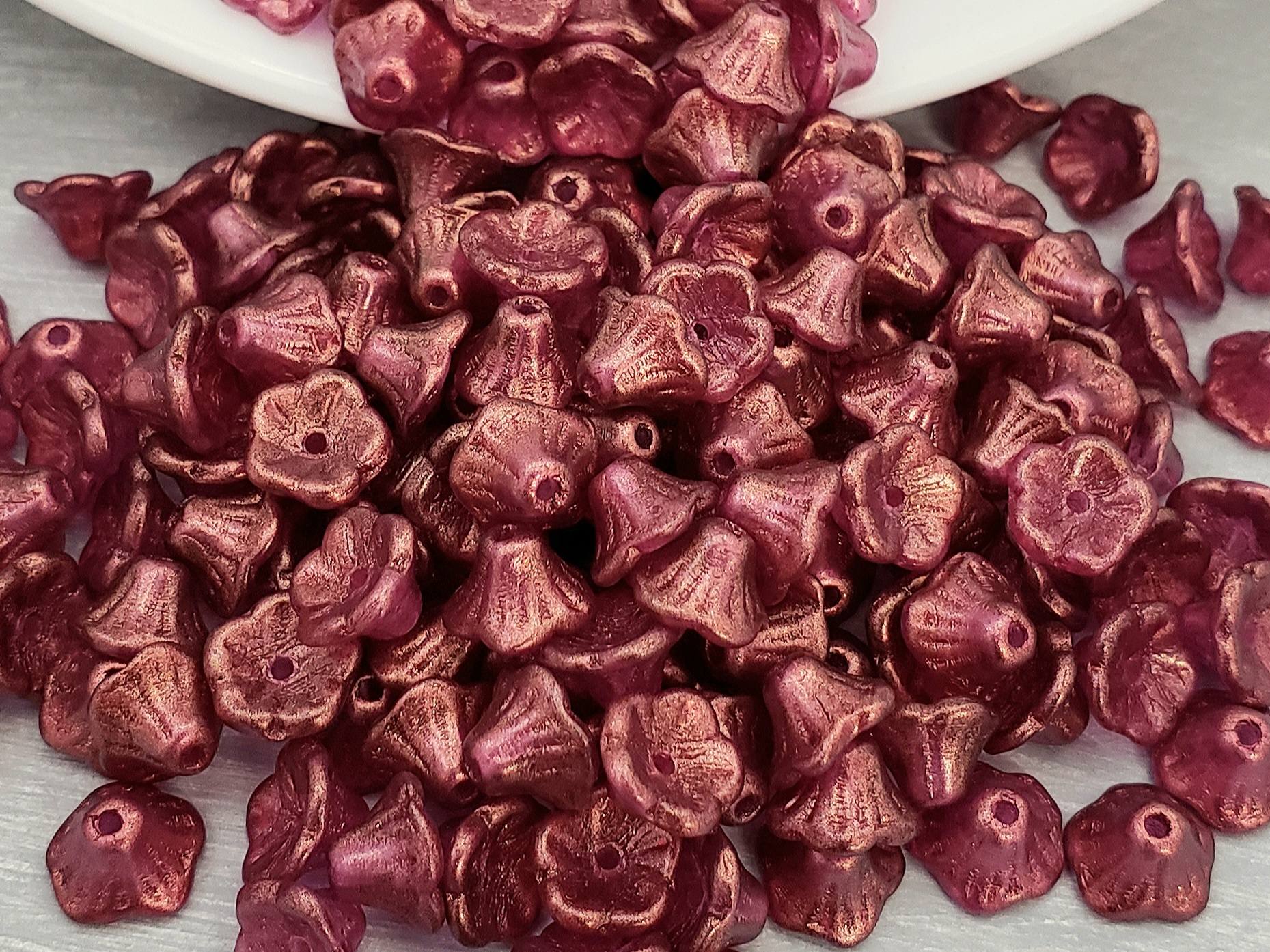 Crystal French Rose - Czech Bell Flowers - 7x5mm - 25pcs