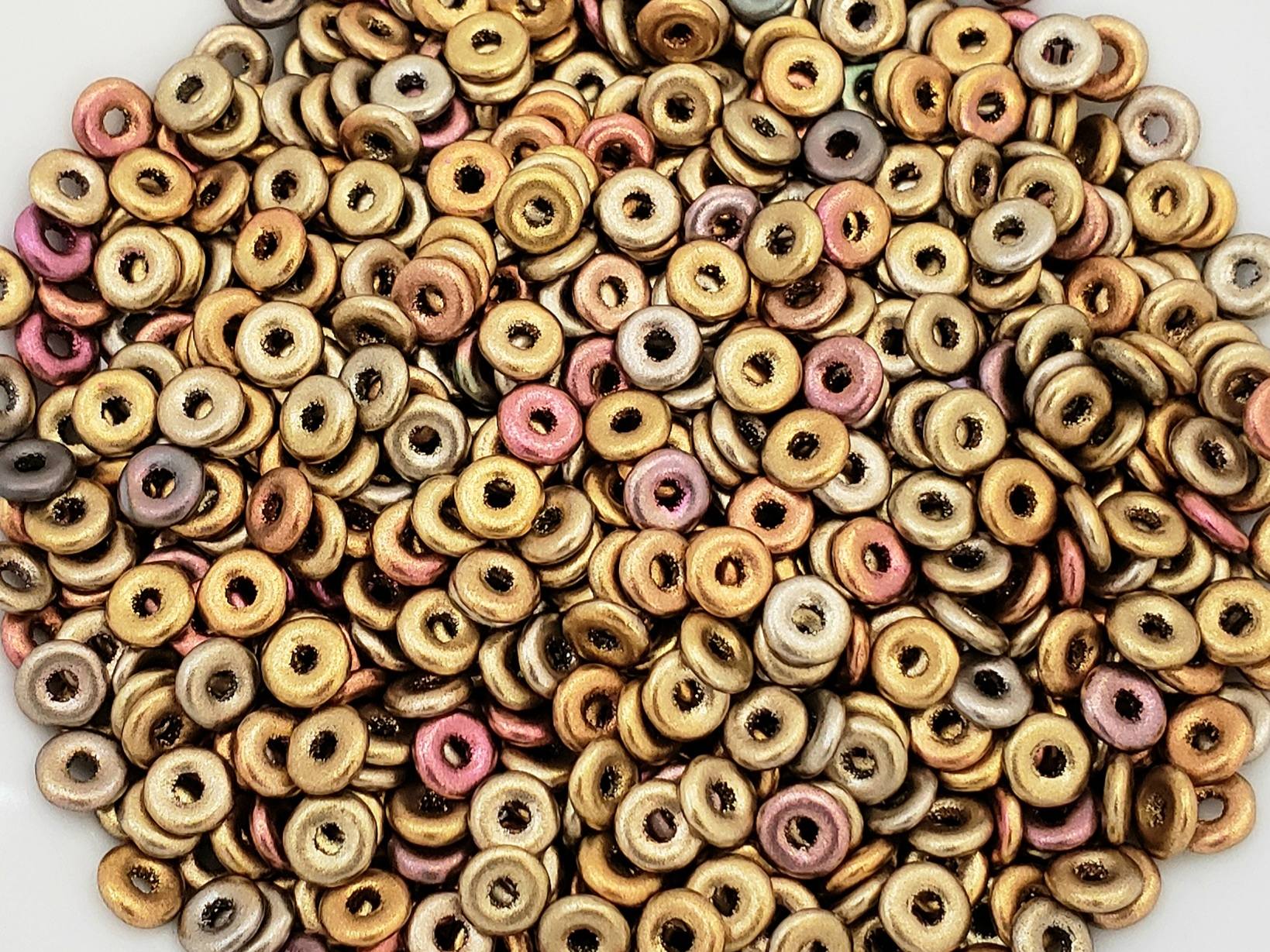 Ancient Gold - Czech O Beads - 4mm - 5gr./Appr. 200pcs