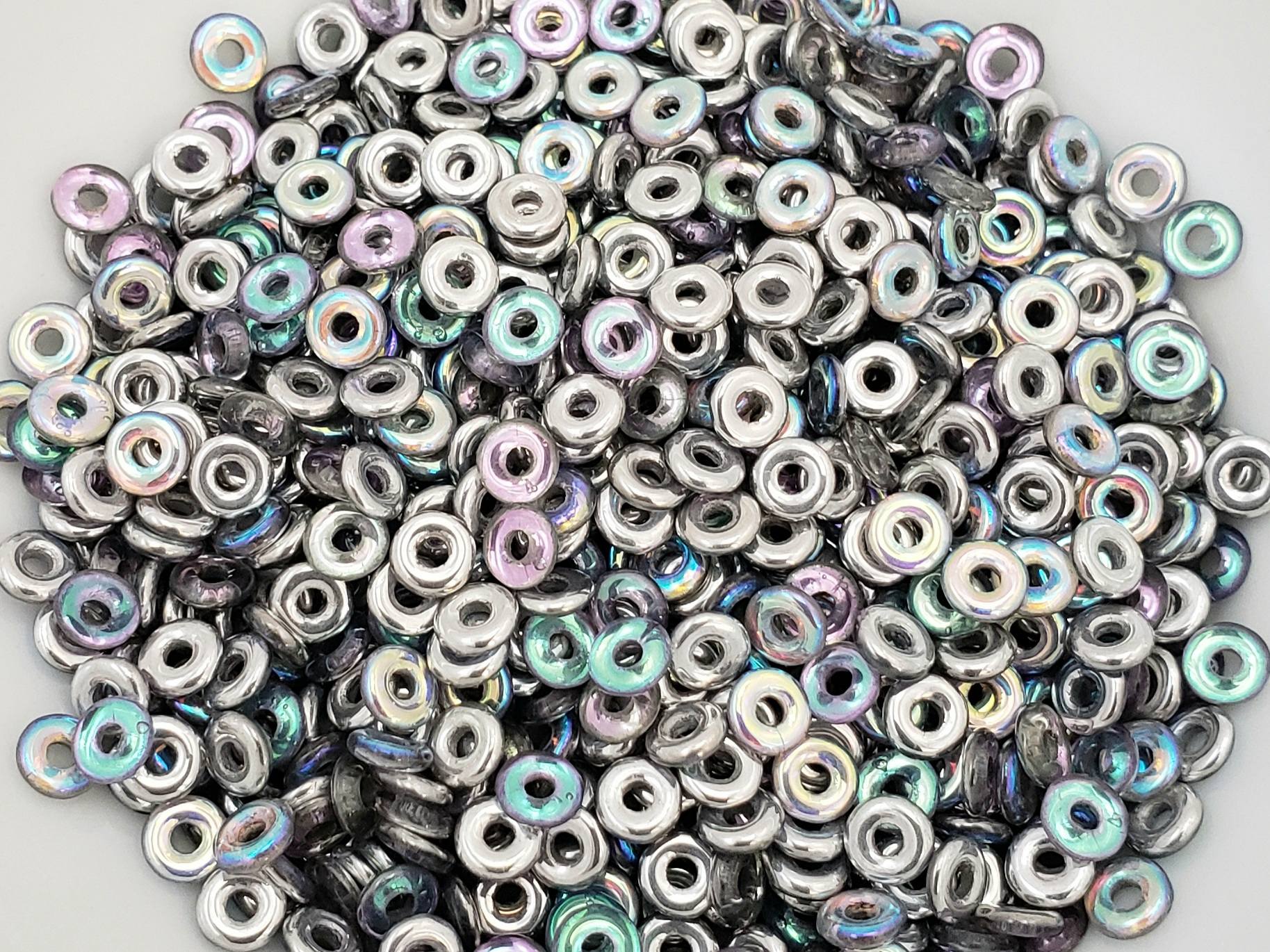 Crystal Silver Rainbow - Czech O Beads - 4mm - 5gr./Appr. 200pcs