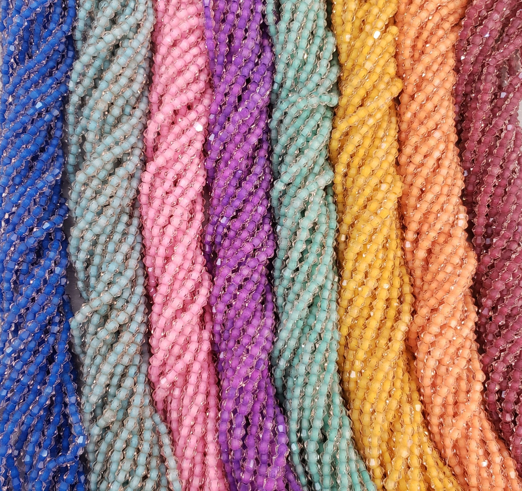 Multicolor Lined Crystal Bicone - 4mm - 10" Strand Secondary image