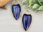 Lapis - Gold Plated Heart Shape Gemstone Pendant - 35mm - 1pc