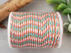 Pink Turquoise Salmon w/Gold - Poly Cotton Cord - 4yds/Roll