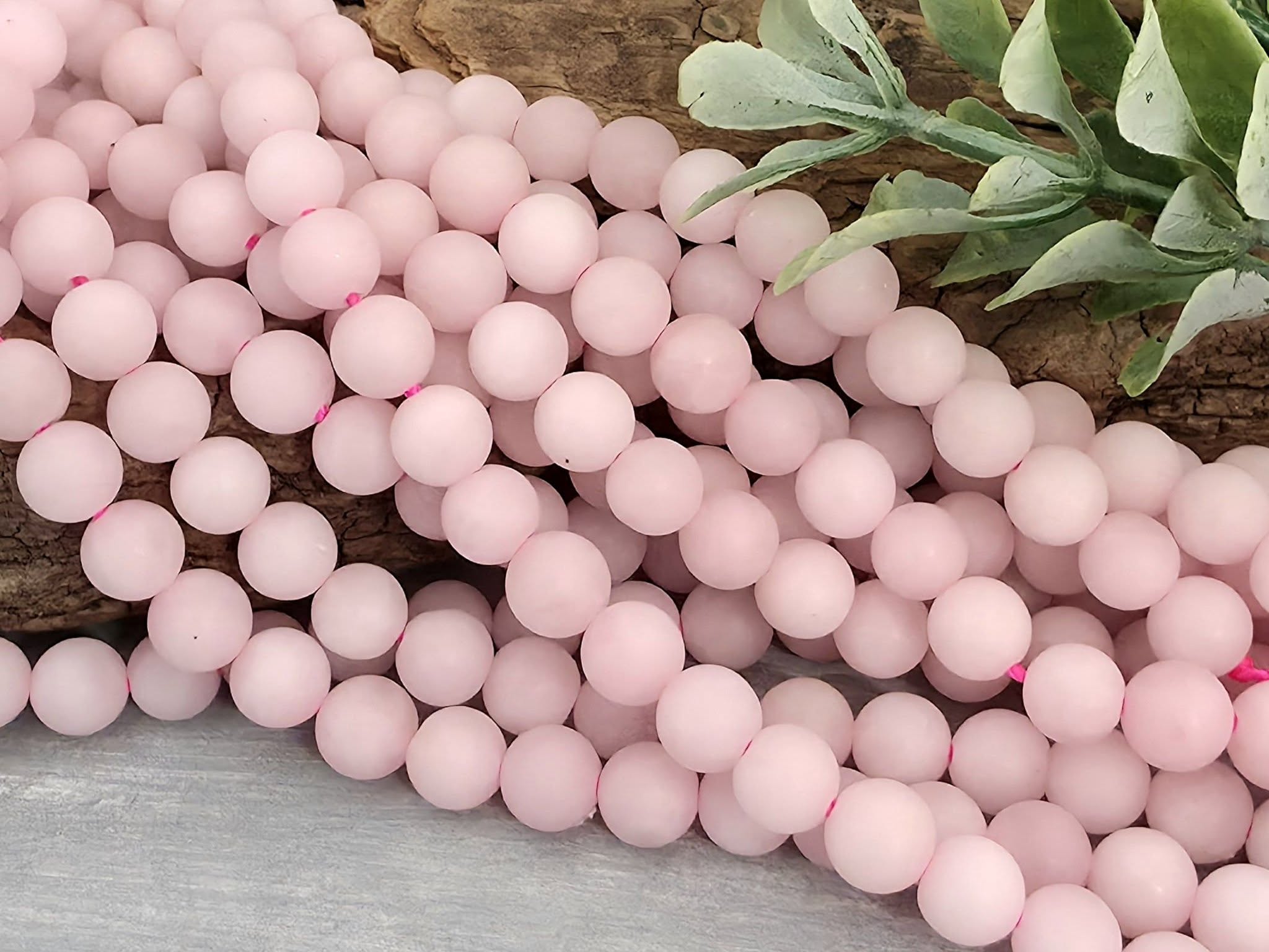 Matte Rose Quartz - Natual Gemstone - 6mm- 7.5" Strand