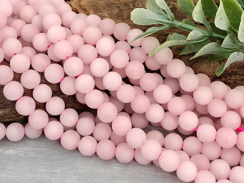 Matte Rose Quartz - Natual Gemstone - 6mm- 7.5" Strand