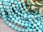 Faceted Turquoise Gemstone Coin - 6mm - 7.5" Strand