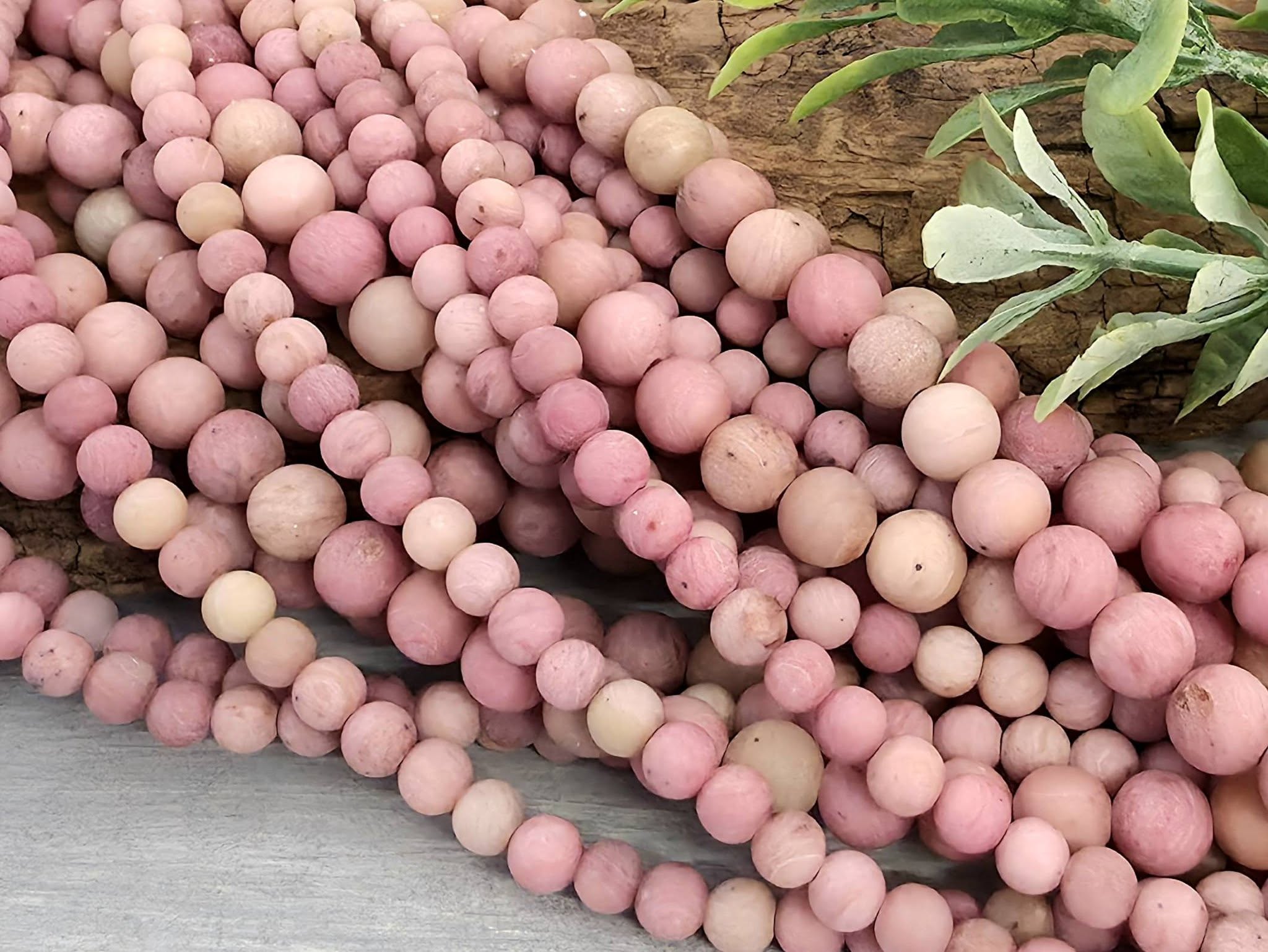 Matte Pink Rhodonite - Natural Gemstone - 4mm - Appr. 15" Strand Main image