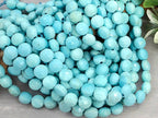Faceted Turquoise Gemstone Coin - 6mm - 7.5" Strand