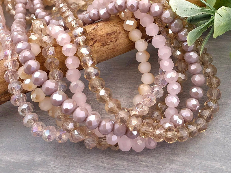 Champagne Blush Mix - Crystal Stash Bundles - 3x4mm - 6 Strands