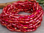 Mystic Coral Red - Crystal Glass Teardrops - 9x4mm - 24" Strand