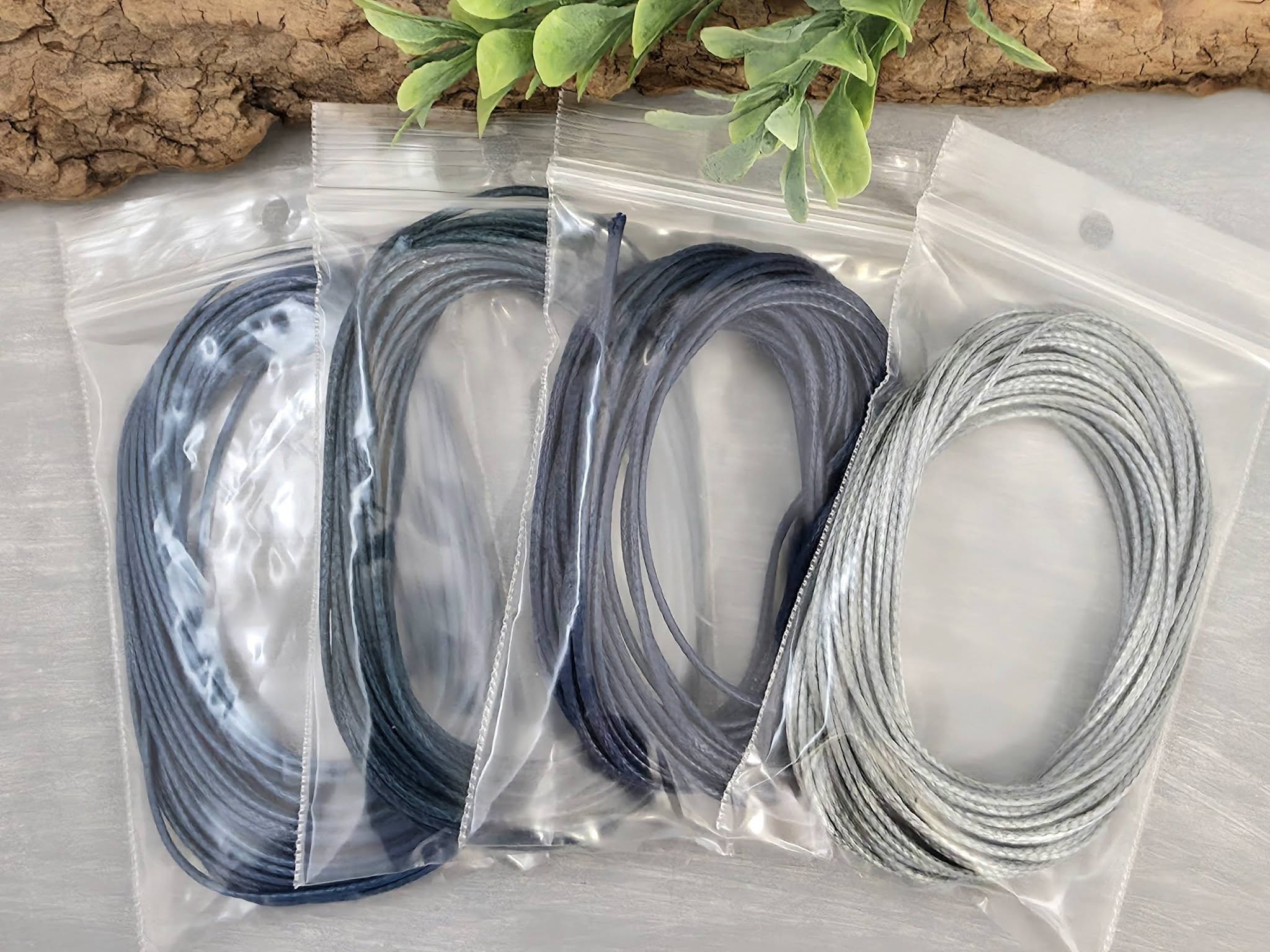 Blue Tones - Korea Waxed Polyester Cord - 1mm