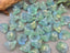 Aqua Pop Gold Wash - Ombre Glass Bell Flower - 10mm - 20pcs