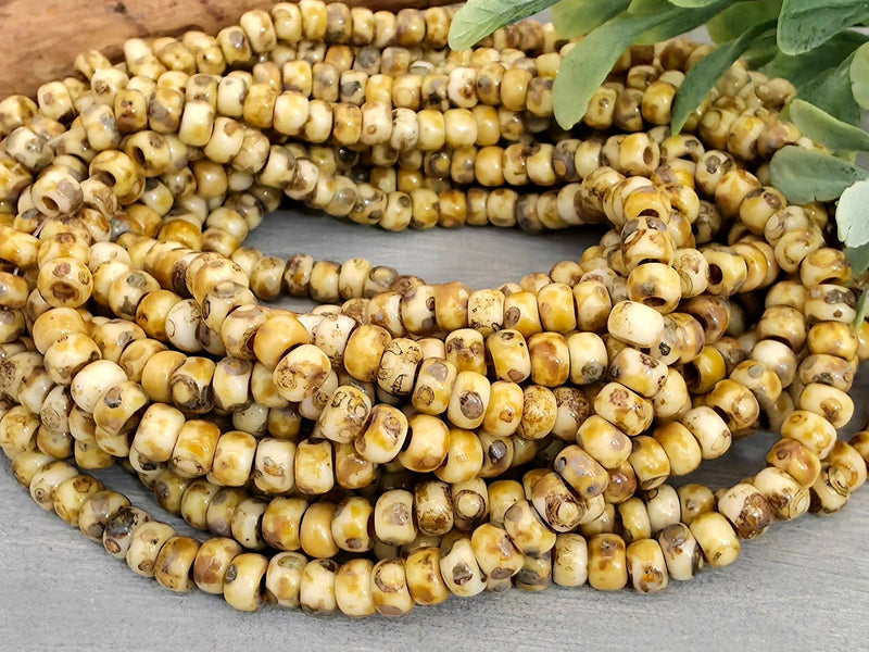 6/0 Yellow Picasso #4512 - Czech Seed Beads - 10gr.