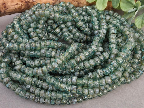 6/0 Sea Foam Picasso #4506 - Czech Seed Beads - 10gr.