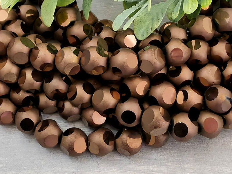Copper - Window Cut Frosted Crystals - 8mm - 20pcs