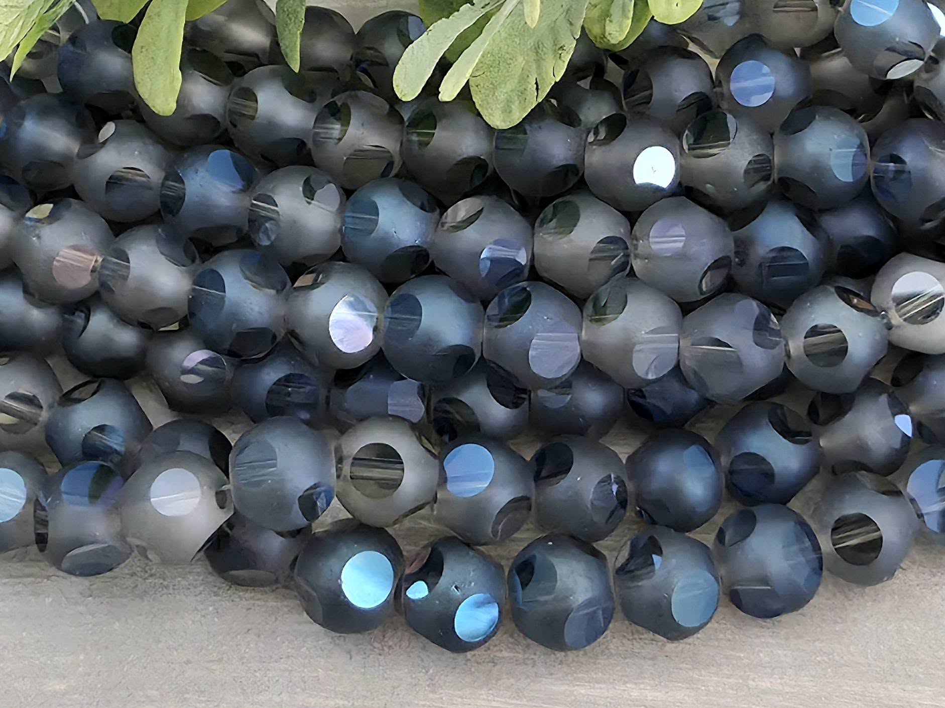 2-Tone Montana - Window Cut Frosted Crystals - 8mm - 20pcs