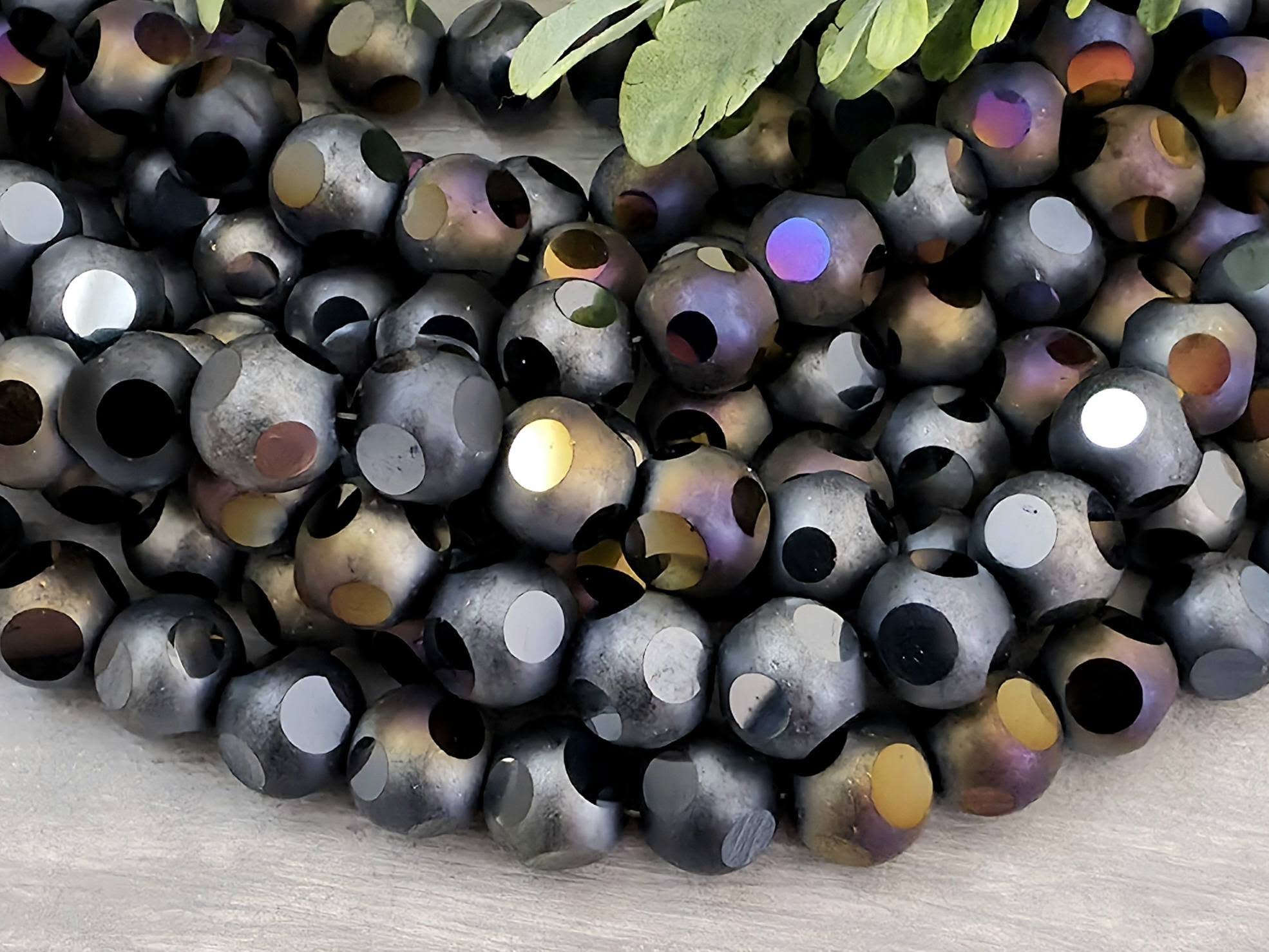 Black Iris - Window Cut Frosted Crystals - 8mm - 20pcs