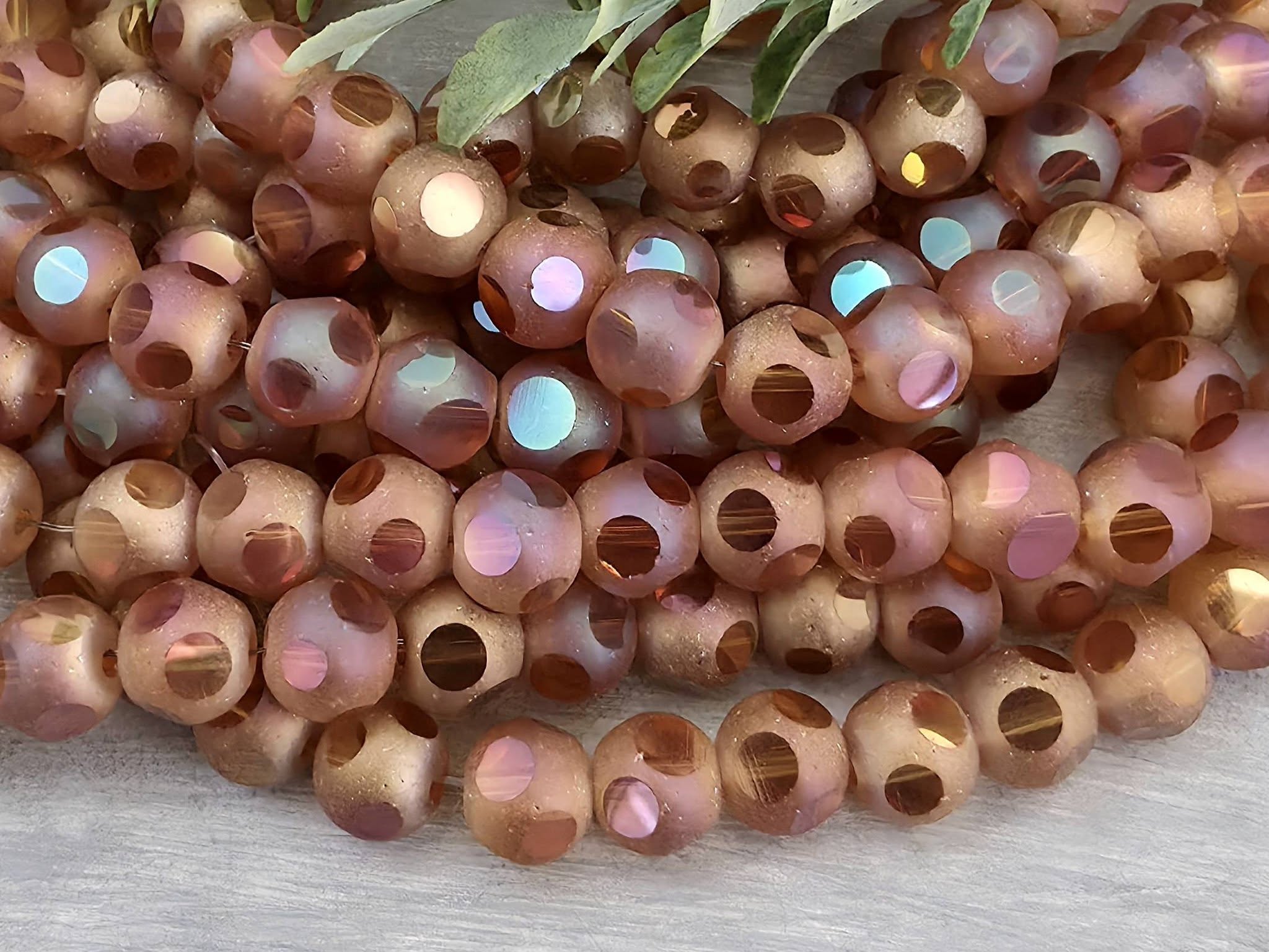 Amber Iris - Window Cut Frosted Crystals - 8mm - 20pcs Main image