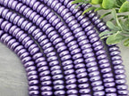 Lavender - Glass Pearl Rondelles - 8mm - 7.5" str.