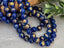 Cobalt Blue Gold Wash - Glass Beads - 6mm - 15" Strand